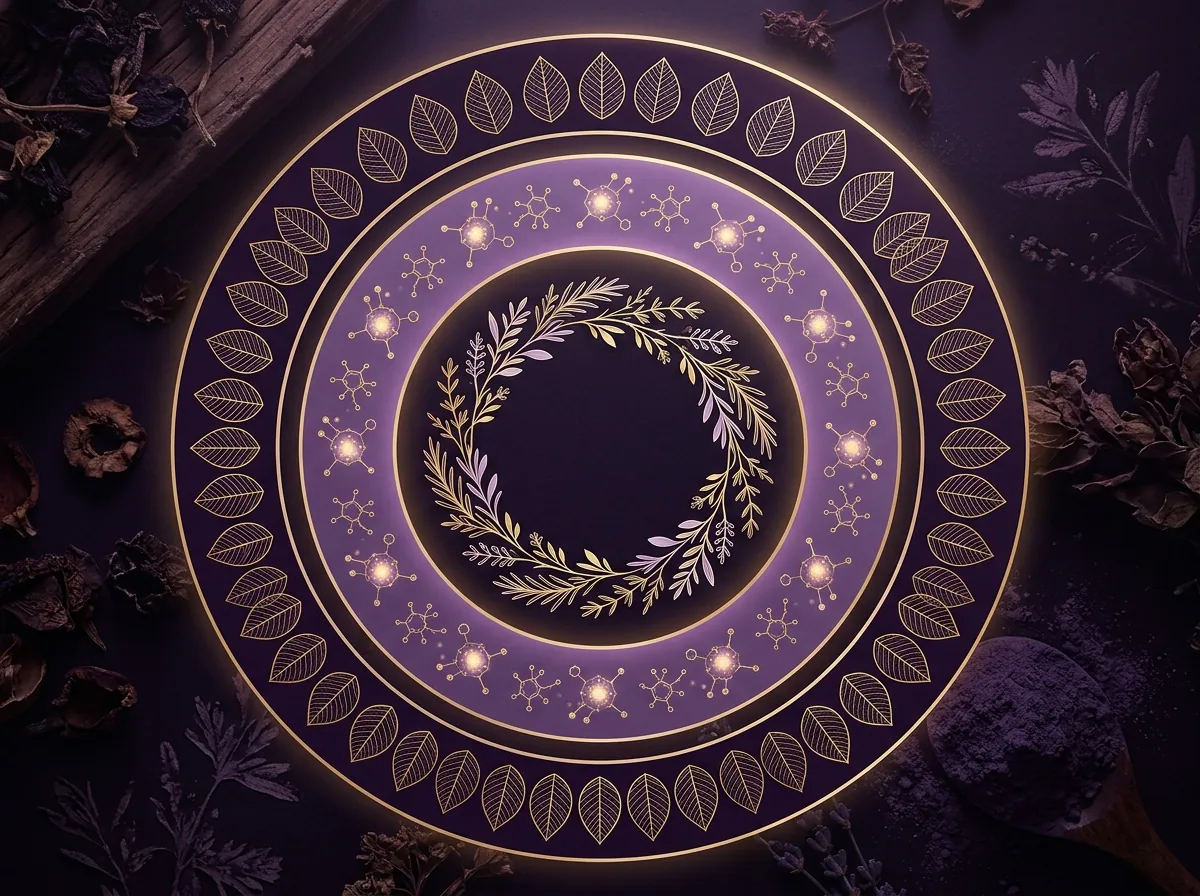 Schematische weergave van drie botanische lagen: voedingsvezel, antioxidanten en kruidenextracten